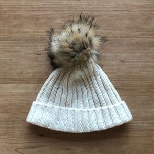 NWOT J. Crew Pom Winter Hat (Cream)